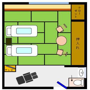 絶景和ツインルーム 間取り図